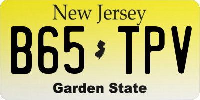 NJ license plate B65TPV