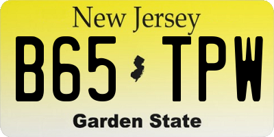 NJ license plate B65TPW