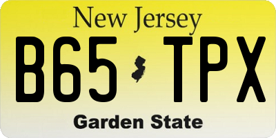 NJ license plate B65TPX