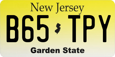 NJ license plate B65TPY