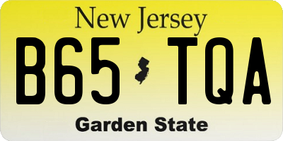 NJ license plate B65TQA