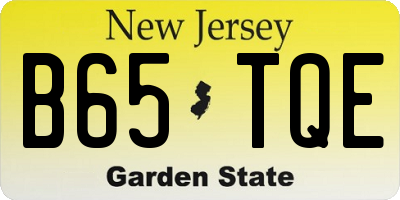 NJ license plate B65TQE