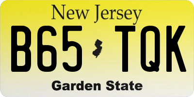 NJ license plate B65TQK