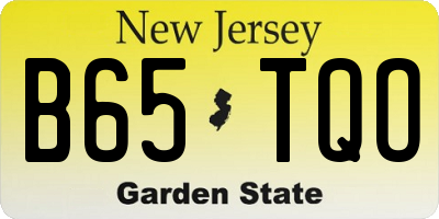 NJ license plate B65TQO
