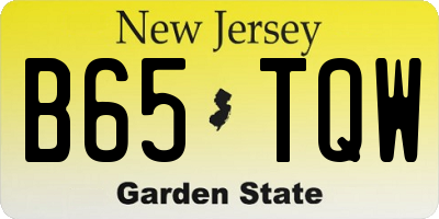 NJ license plate B65TQW
