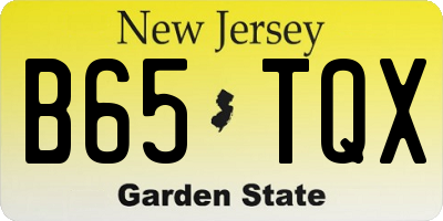 NJ license plate B65TQX