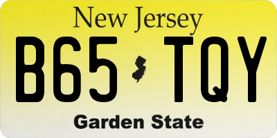 NJ license plate B65TQY