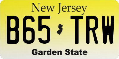 NJ license plate B65TRW