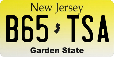 NJ license plate B65TSA