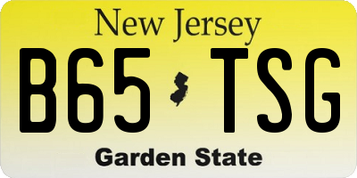 NJ license plate B65TSG