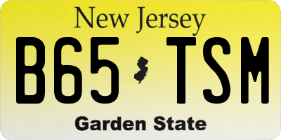 NJ license plate B65TSM