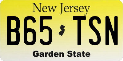 NJ license plate B65TSN