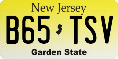 NJ license plate B65TSV
