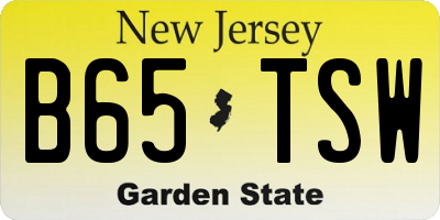 NJ license plate B65TSW
