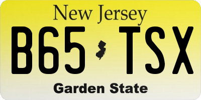 NJ license plate B65TSX