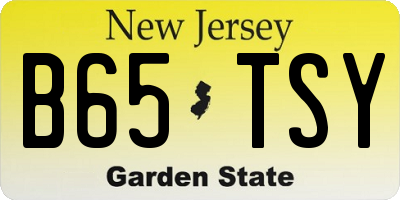 NJ license plate B65TSY