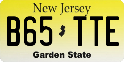 NJ license plate B65TTE