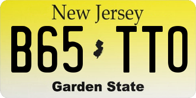 NJ license plate B65TTO
