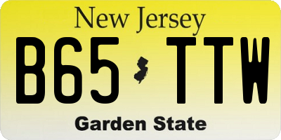 NJ license plate B65TTW