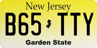 NJ license plate B65TTY