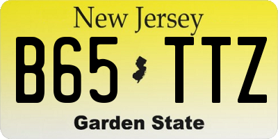 NJ license plate B65TTZ