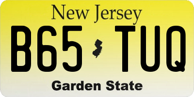 NJ license plate B65TUQ