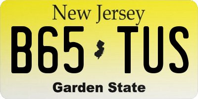 NJ license plate B65TUS
