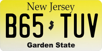 NJ license plate B65TUV