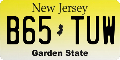 NJ license plate B65TUW