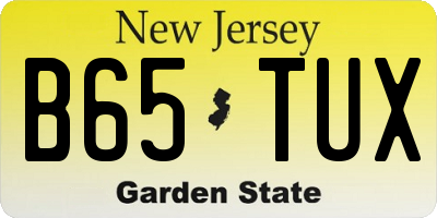 NJ license plate B65TUX