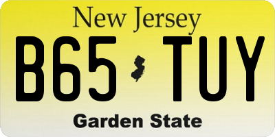 NJ license plate B65TUY