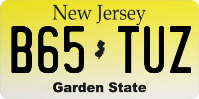 NJ license plate B65TUZ