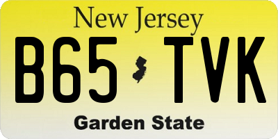 NJ license plate B65TVK
