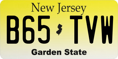 NJ license plate B65TVW