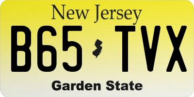 NJ license plate B65TVX