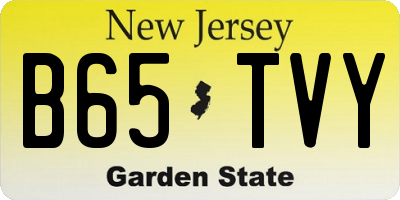 NJ license plate B65TVY