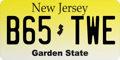 NJ license plate B65TWE