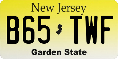 NJ license plate B65TWF