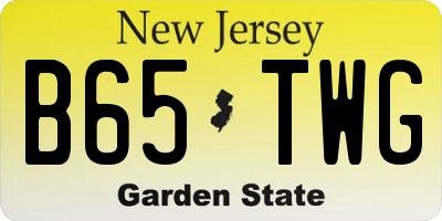 NJ license plate B65TWG