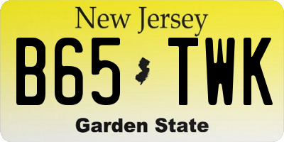 NJ license plate B65TWK