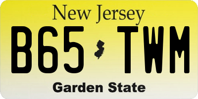 NJ license plate B65TWM