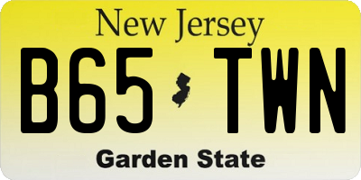 NJ license plate B65TWN