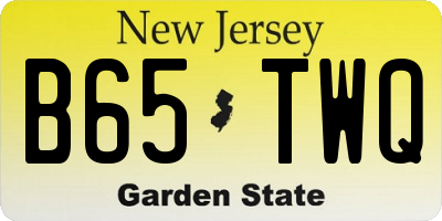 NJ license plate B65TWQ