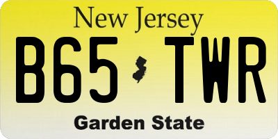 NJ license plate B65TWR