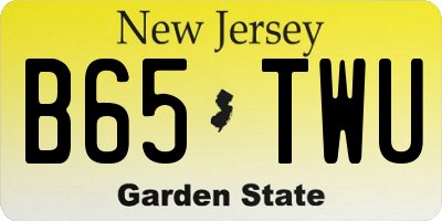 NJ license plate B65TWU