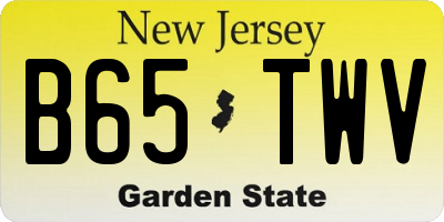 NJ license plate B65TWV