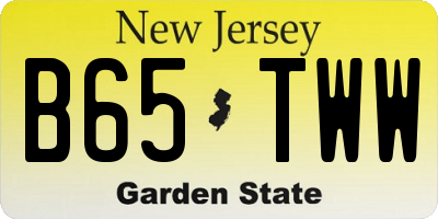 NJ license plate B65TWW