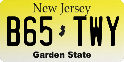 NJ license plate B65TWY