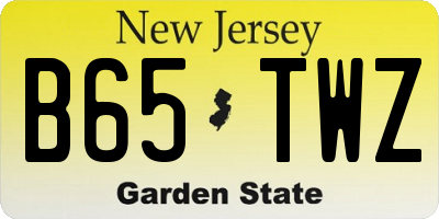 NJ license plate B65TWZ