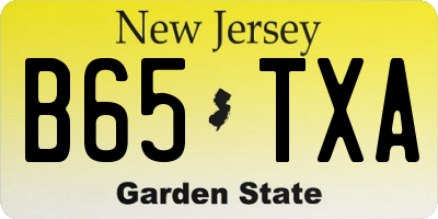 NJ license plate B65TXA